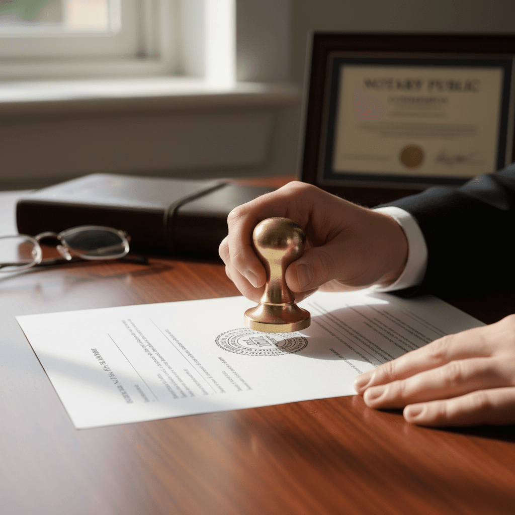 Mobile notary public document signing